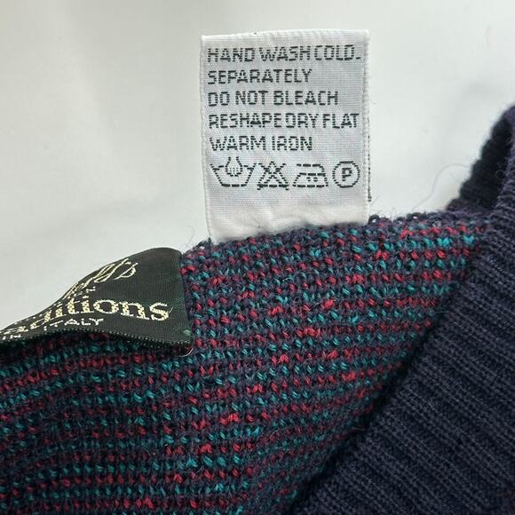 VTG Marshall Fields New Traditions 100% Wool Sweater Vest Made Italy Mens Large - Picture 6 of 7